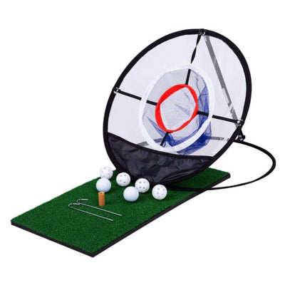 New Indoor Outdoor Chipping Pitching Cages Mats Practice Easy Net Golf Training Aids Metal + Net