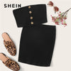 SHEIN  Skirt Two Piece Set Women Summer Sollid Sleeveless Sexy Matching Sets