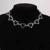 Independent Gothic Metal Hollow Connecting Heart Neck Chain Collar Necklace Women&#39;s Egirl Cosplay Aesthetic Jewelry Jewelry