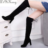 Faux Suede Slim Boots Sexy over the knee high women snow boots women&#39;s fashion winter thigh high boots shoes woman 025