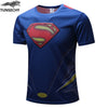 Fashion men&#39;s T-shirt summer short-sleeved 3D red and blue spider print sports fitness shirt loose streetwear