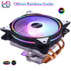 4 Heatpipes CPU Radiator Cooler 120mm RGB Low Profile Fan PWM 4PIN LGA 775 1155 1150 1151 1200 1366 2011 X79 X99 AM4 Ventilador