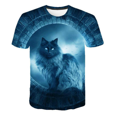 2022 Cat 3D Printed Oversized T-shirt Men Women Summer Fashion Casual Cute Short Sleeve Unisex Harajuku Streetwear Cool Tops