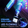 Glowing LED Magnetic 3 in 1 USB Charging Cable Fast Charge Data Cable Compatible with All Phones JR Deals