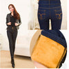 2019 Winter Jeans Women Gold Fleeces Inside Thickening Denim Pants High Waist