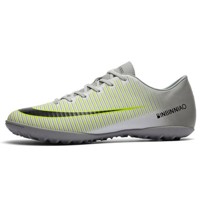 Men Football Boots Soccer Cleats Boots Long Spikes TF Spikes Ankle High Top Sneakers Soft Indoor Turf Futsal Soccer Shoes Men