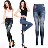 2019 New Women High Waist Skinny long Jeans Jeggings Denim Pecil Print Pants Lady Slim Elastic Skinny fit Pant Trousers 4 colors