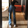 Hot Womens High Waist Jeans Wide Leg Loose Fit Leisure Vogue Denim Full Length Straight Casual Jeans Spring Summer